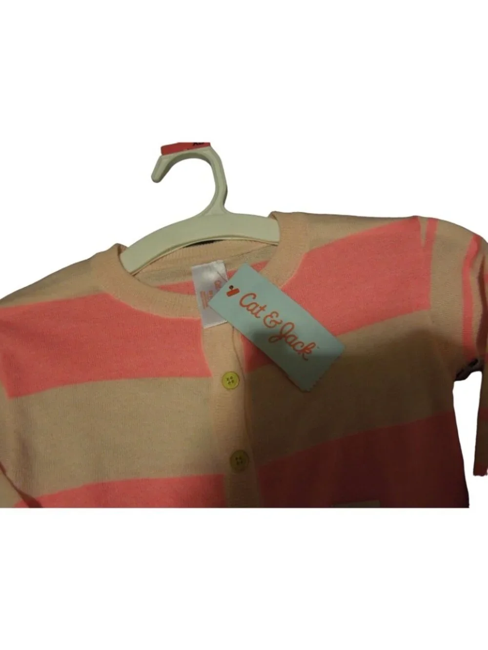Cat & Jack Girls Pink & Coral Stripped Sweater & Heart Shirt Size XS (4/5)- NWT